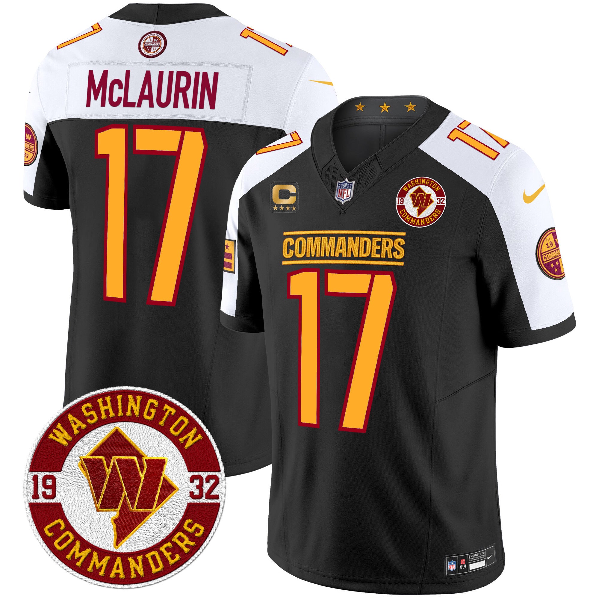 Men's Washington Commanders 2024 Vapor Limited Jersey - Est. 1932 Patch - All Stitched