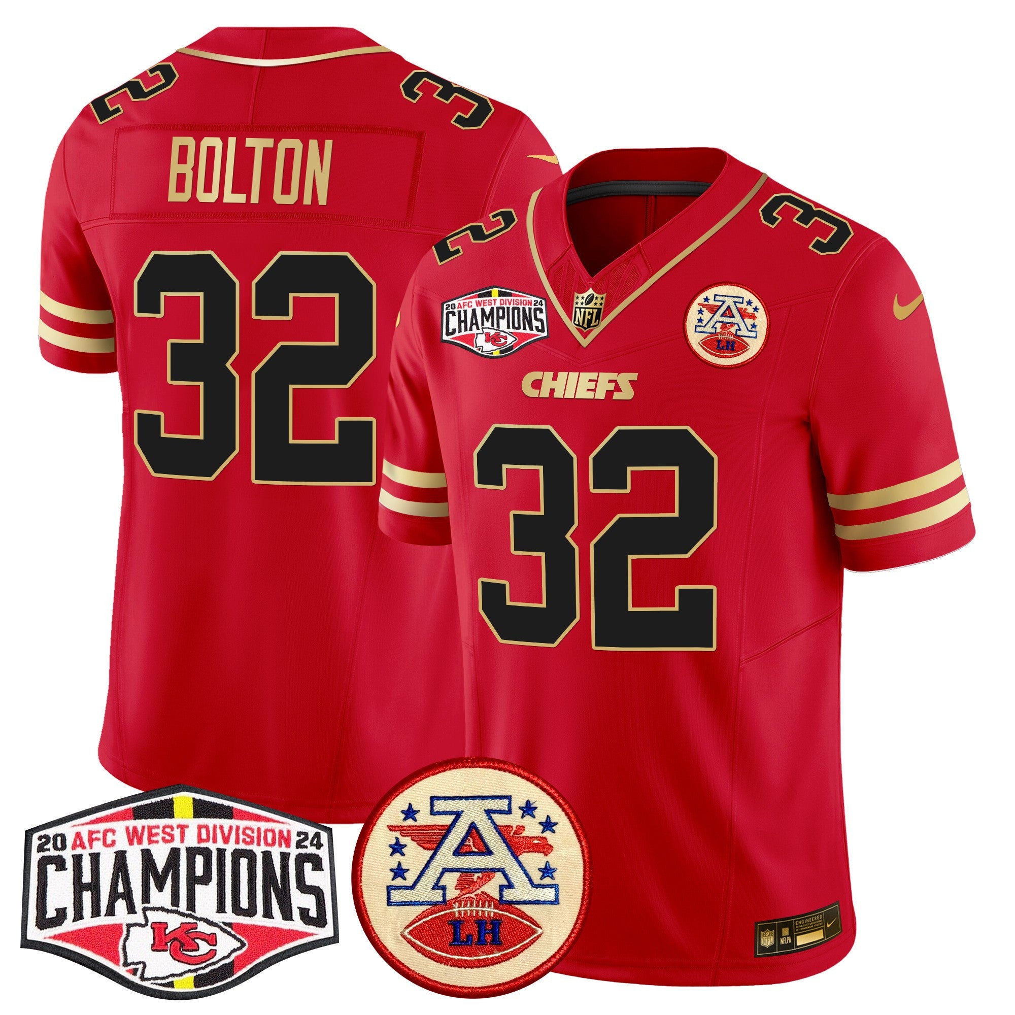 Men's Chiefs 2024 AFC West Division Champions Patch Vapor Limited Jersey - All Stitched