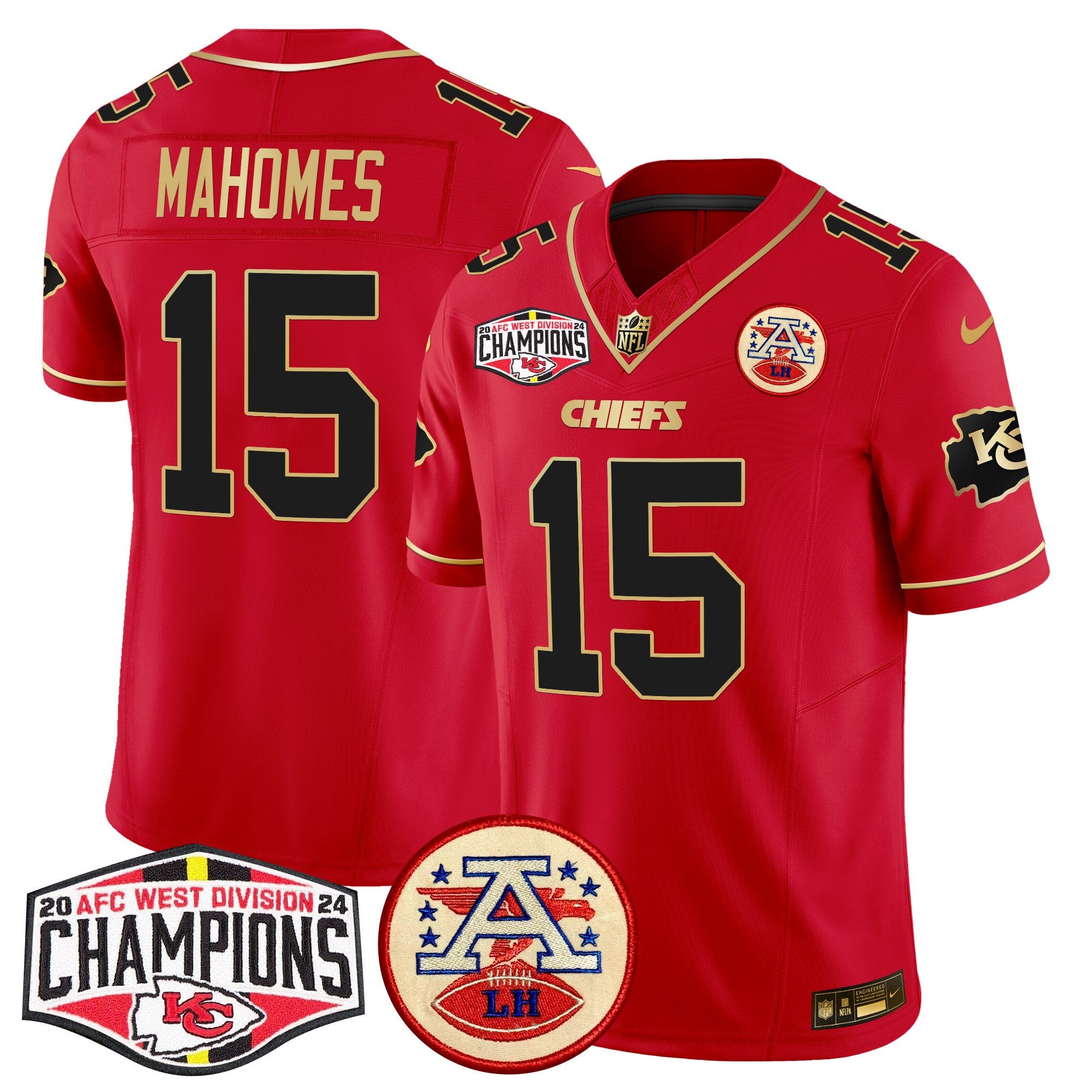 Men's Chiefs 2024 AFC West Division Champions Patch Vapor Limited Jersey - All Stitched