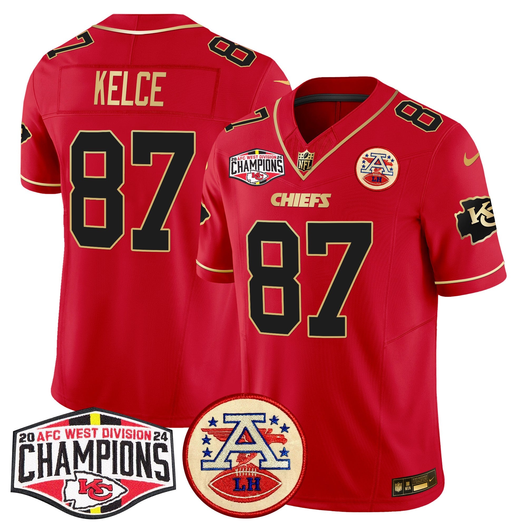 Men's Chiefs 2024 AFC West Division Champions Patch Vapor Limited Jersey - All Stitched