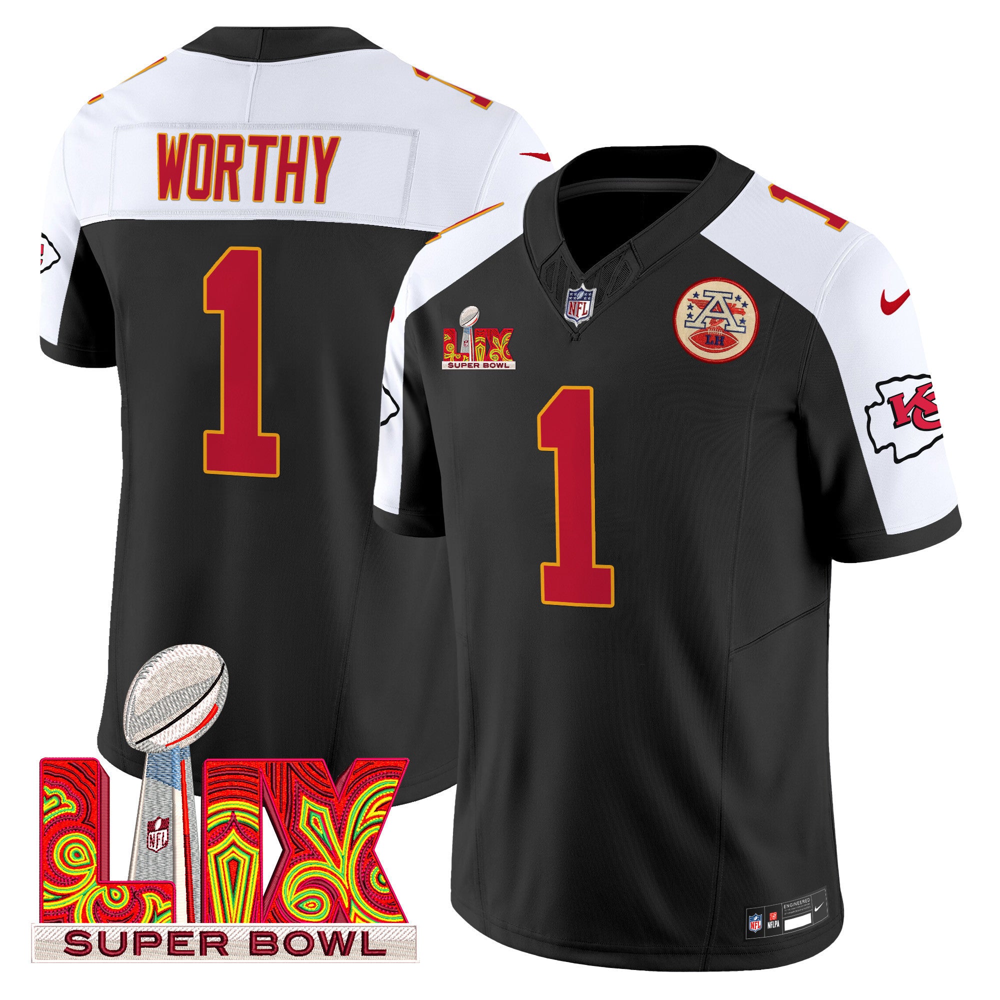 Men's Chiefs Super Bowl LIX Patch Vapor Limited Jersey - All Stitched
