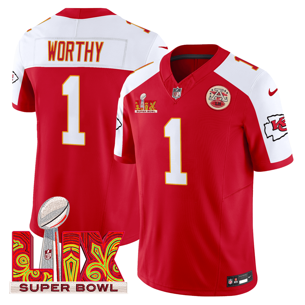 Men's Chiefs Super Bowl LIX Patch Vapor Limited Jersey - All Stitched