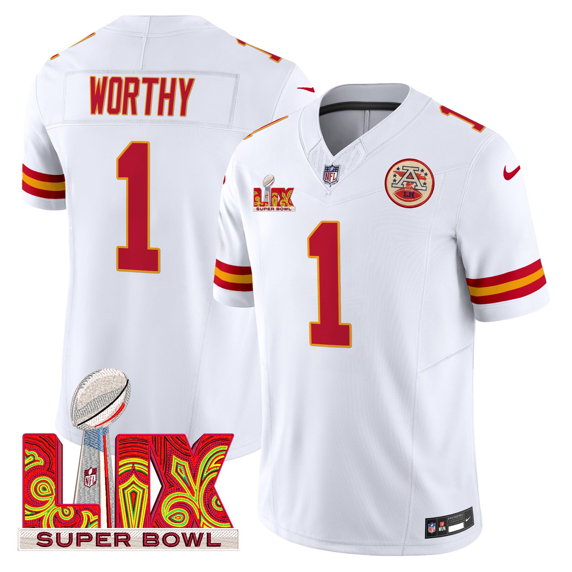 Men's Chiefs Super Bowl LIX Patch Vapor Limited Jersey - All Stitched
