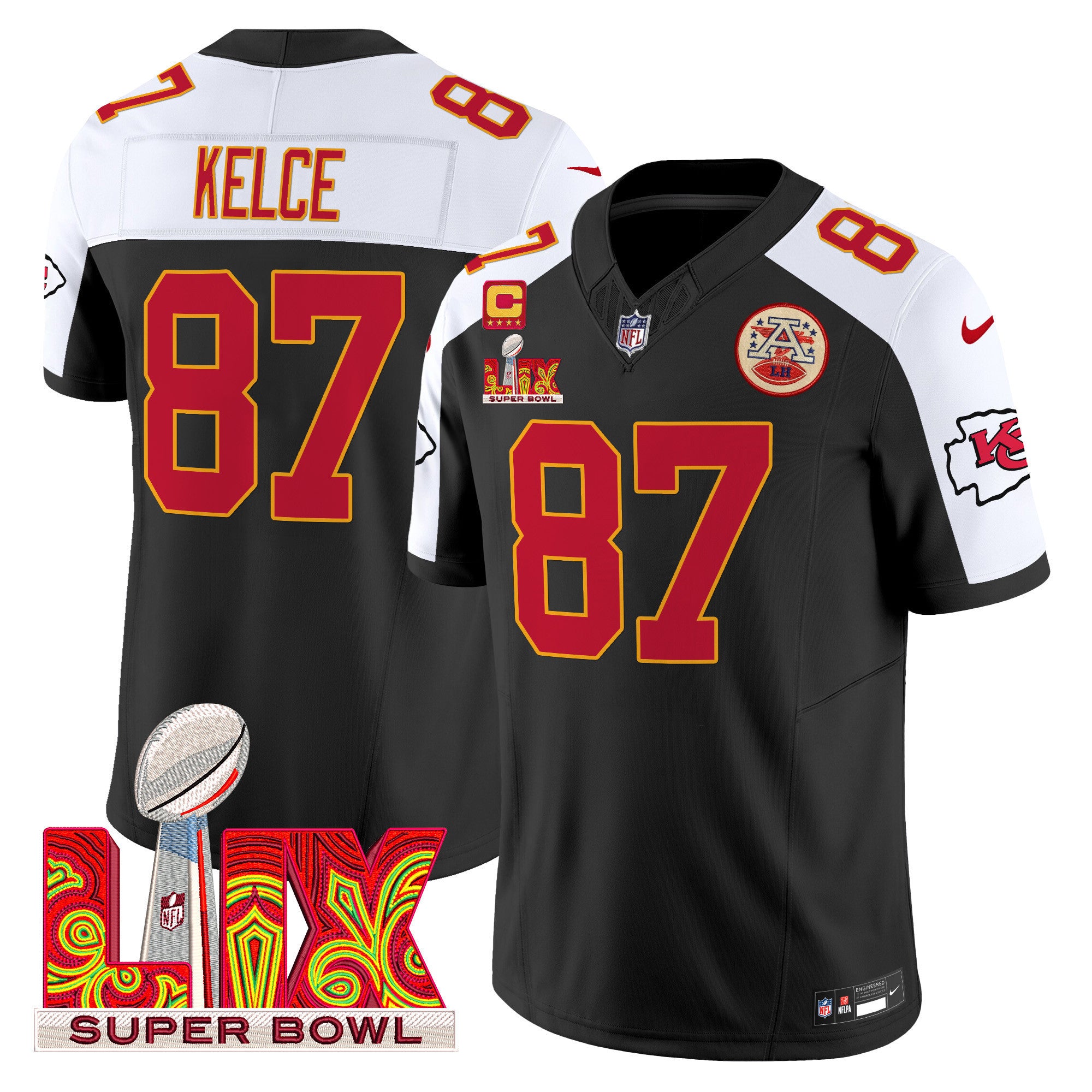 Men's Chiefs Super Bowl LIX Patch Vapor Limited Jersey - All Stitched