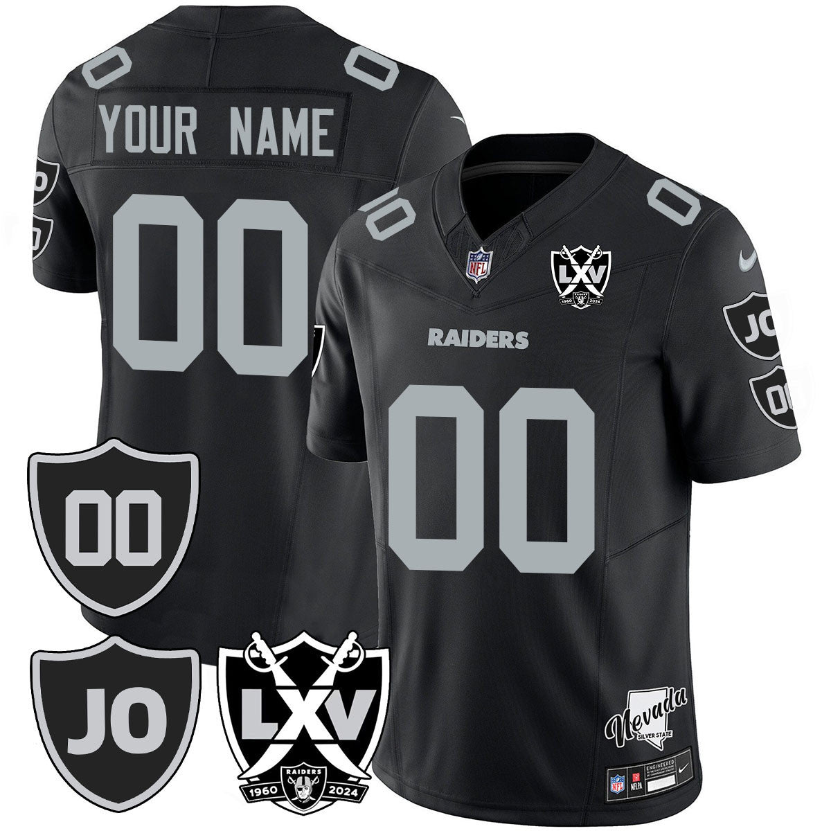 Custom Gender/Name Raiders Vapor Limited Jersey - All Stitched - Honor Jim Otto