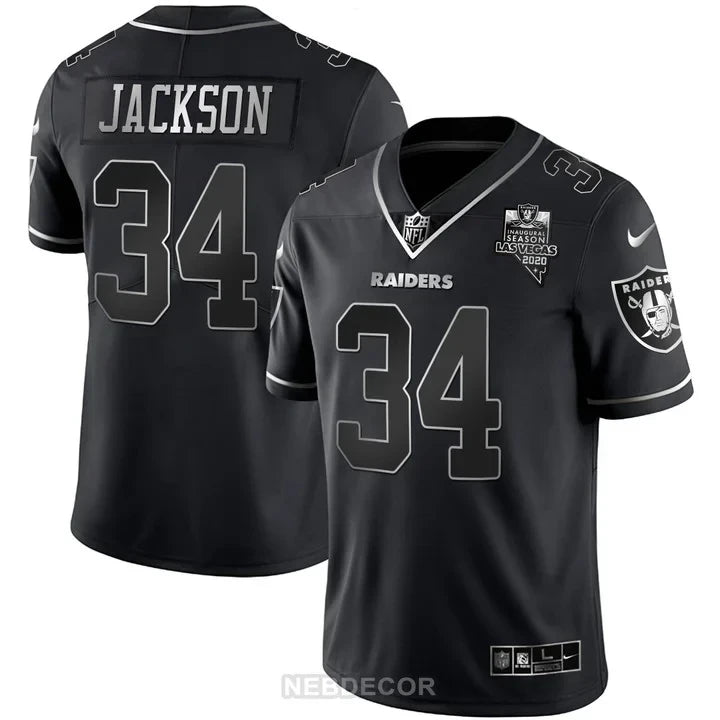 MEN'S LAS VEGAS RAIDERS INAUGURAL SEASON PATCH WHITE GOLD JERSEY - ALL STITCHED