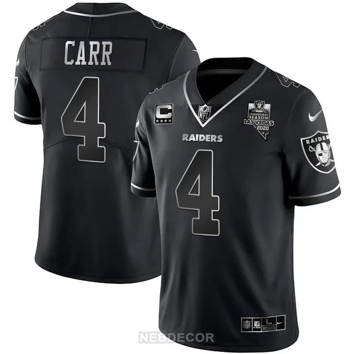 MEN'S LAS VEGAS RAIDERS INAUGURAL SEASON PATCH WHITE GOLD JERSEY - ALL STITCHED