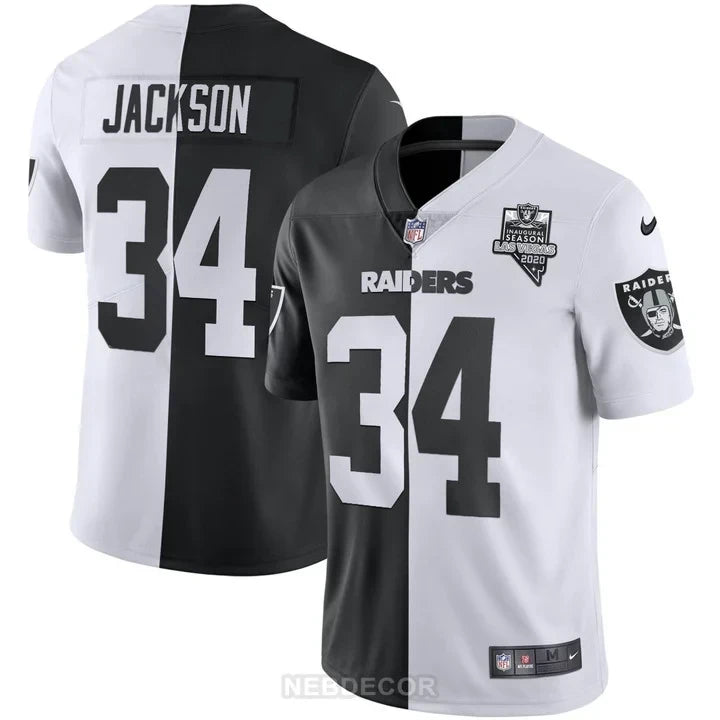 MEN'S LAS VEGAS RAIDERS INAUGURAL SEASON PATCH WHITE GOLD JERSEY - ALL STITCHED