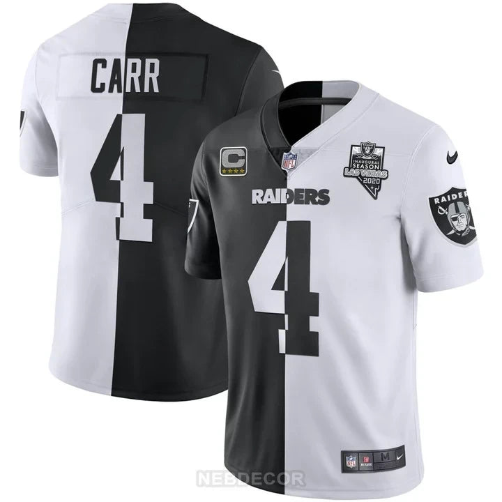 MEN'S LAS VEGAS RAIDERS INAUGURAL SEASON PATCH WHITE GOLD JERSEY - ALL STITCHED