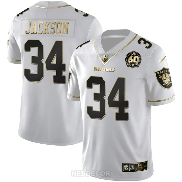 MEN'S RAIDERS 60TH SEASON PATCH GOLD & SPLIT JERSEY - ALL STITCHED