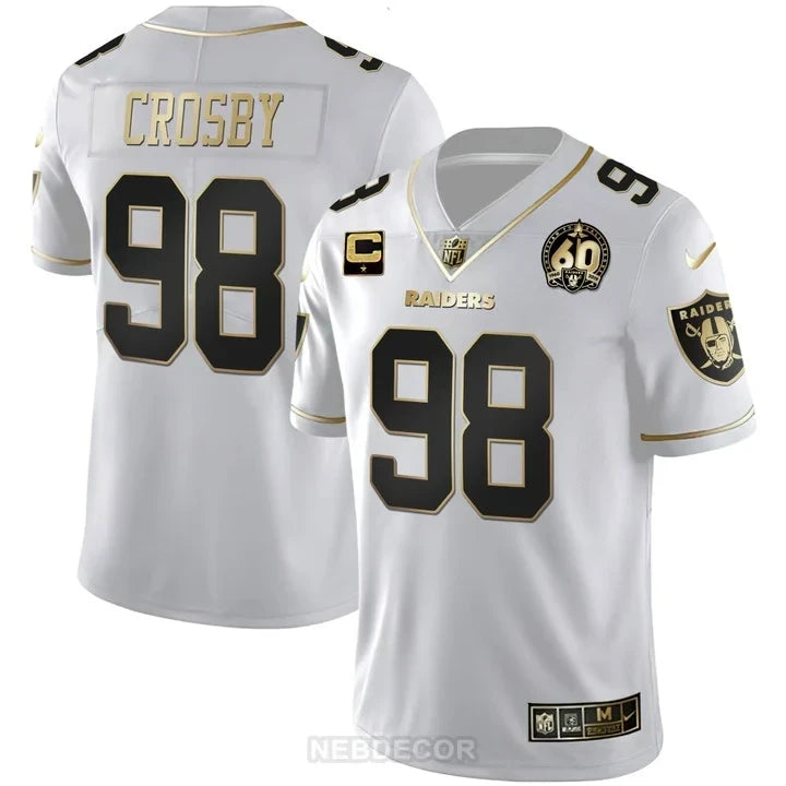 MEN'S RAIDERS 60TH SEASON PATCH GOLD & SPLIT JERSEY - ALL STITCHED