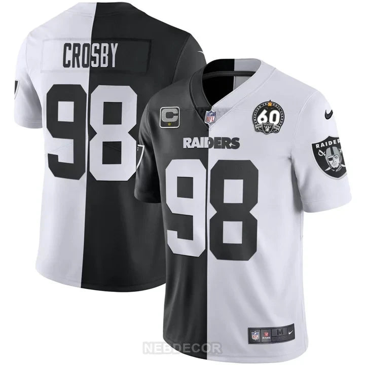 MEN'S RAIDERS 60TH SEASON PATCH GOLD & SPLIT JERSEY - ALL STITCHED