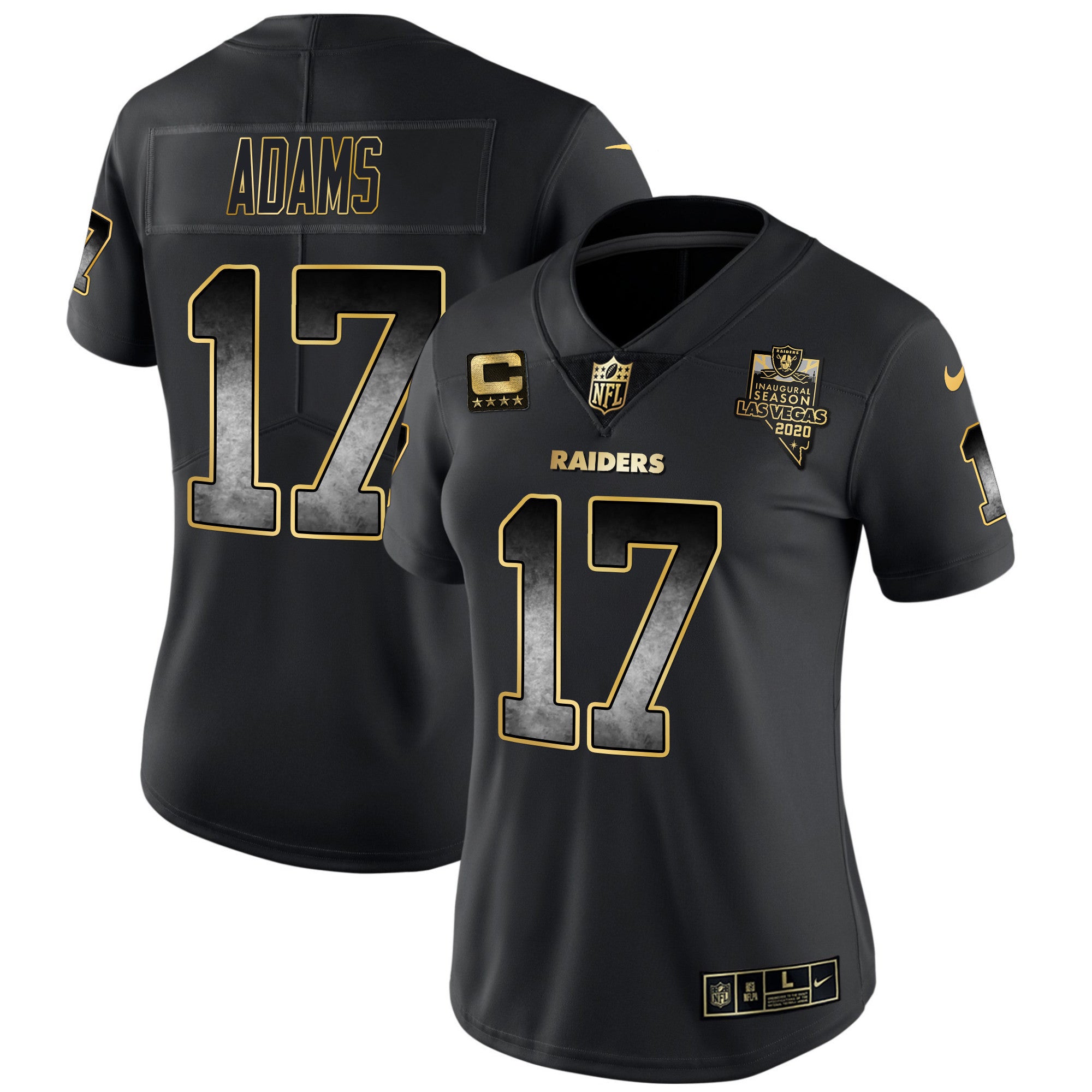 Women's Raiders Gold Arch Smoke Vapor Jersey - All Stitched