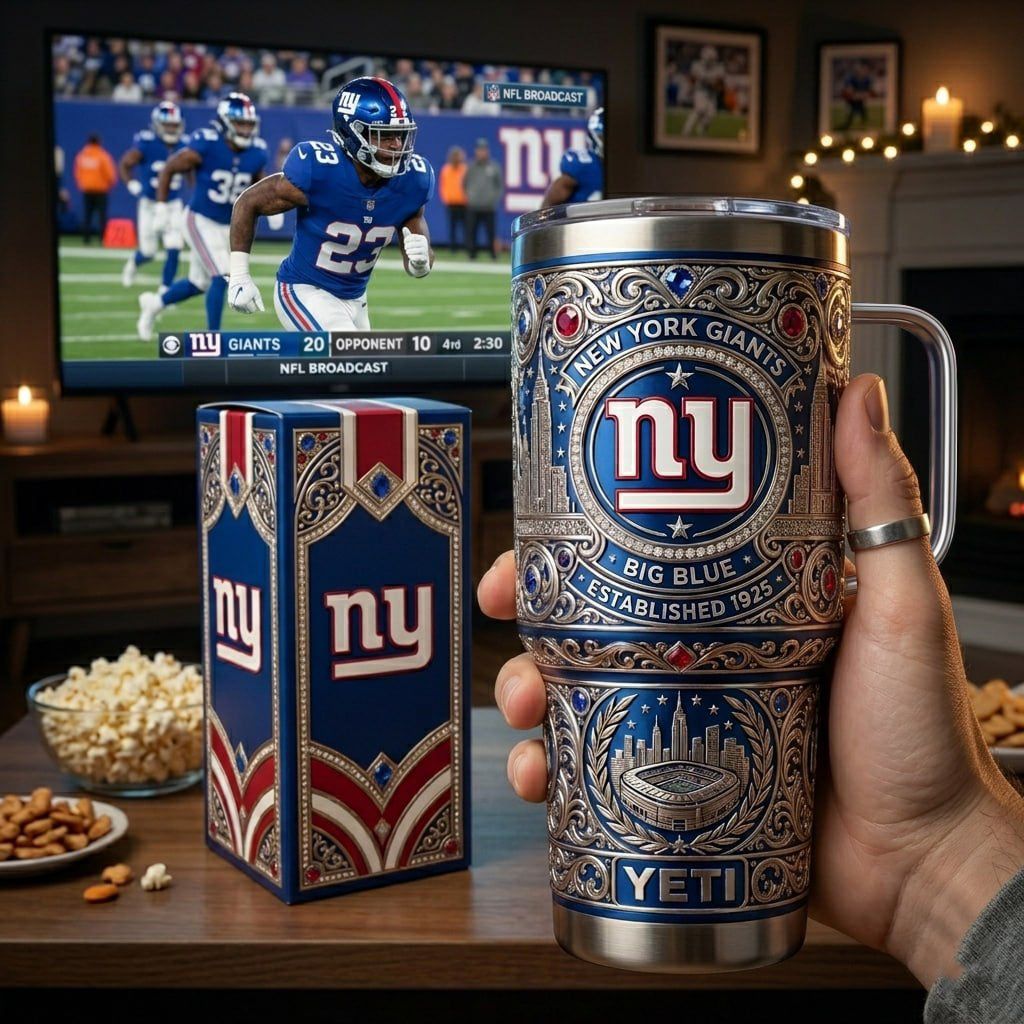 New York Giants 40 oz Tumbler with Handle and Lid